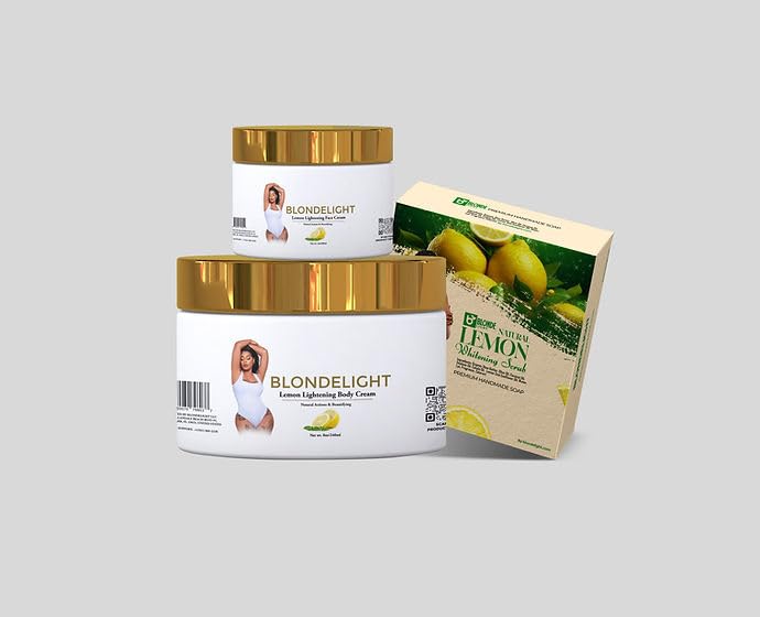 Skincare Set - Face Cream, Body Cream & Lemon Soap | Hydrating & Nourishing for Soft, Smooth Skin | Lightweight & Non-Greasy | Suitable for All Skin Types | Refreshing Citrus Scent